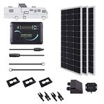 Renogy 300 Watts 12 Volts Monocrystalline Solar RV Kit with 30A PWM LCD Charge Controller/Solar Panel Connectors/Tray Cable/Corner Bracket Mount/Cable Entry housing for RV, Boat