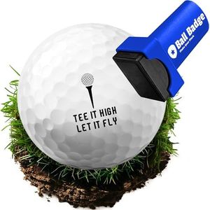 Ball Badge - Golf Ball Stamp, Self-Inking Golf Ball Stamper, Golf Ball Marker, Reusable Golf Ball Marking Tool to Identify Golf Balls, Reusable Ink Stamp for Golf Balls (Tee It High Let It Fly)