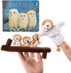 Constructive Playthings Owl Babies Story Telling Puppets with Branch and Board Book