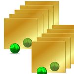 YARRD 10PCS 12x12 Acrylic Mirror Sheet Gold Mirror Cast Acrylic Plexiglass Sheets Laser Polished Edge with Film Masking for Design DIY Gold Acrylic Sheet Adhesive Sheets for Craft Acrylic Sheet Gold