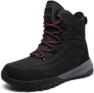 HOTBEAR Men's Thinsulate Insulated Winter Snow Boots with Wide Toe Box & Slip-Resistant Outsole | Orthopedic Arch Support for Cold-Weather Black Size 12