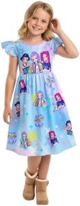 Girls Pop Singer Princess Dress Cute Novelty Casual Playwear Dresses for Kids 6-7 Years