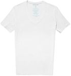 Tommy John Men's Cool Cotton 2.0 High V Neck T Shirt, Stay Tuck Design, Soft Stretch Fabric Cotton, Comfortable Fit Premium Men's T-Shirt, Short Sleeve Undershirts for Mens, White, Medium