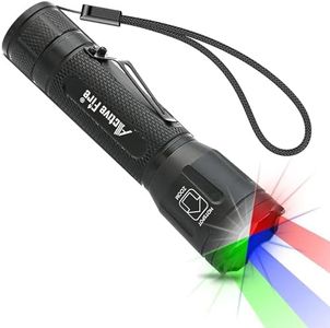 ActiveFire 4 in 1 Multicolor Tactical Flashlight, Can Zoom White Blue Green Red Light, RGB Waterproof Handheld Torch with Clip, Suitable for Night Hunting Light, Fishing, Camping Hiking