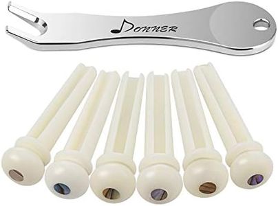 Donner Perni per Ponte dellla Chitarra Acustica di Osso di bestiame e Estrattore Set di 6 pezzi