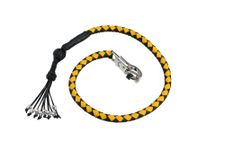 Biker Whip 42" Motorcycle Get Back Whip, Handlebar Accessories for motorbike, Genuine Leather Whips for Motorcycles