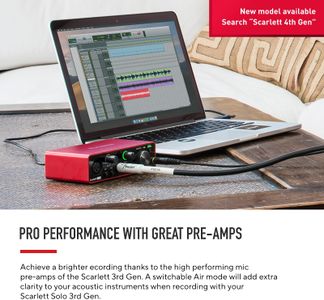 Focusrite Scarlett Solo 3rd Gen USB Audio Interface – Compact Recording