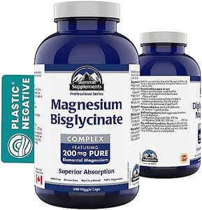 Proudly Canadian Magnesium Biglycinate 200mg 390 Capsules - Advanced Muscle Support Formula - Premium Bisglycinate Blend for Men and Women's Vitality, Bone Strength, and Cardiovascular Wellness
