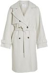 Vila Women's ndra L/S Coat/Su Long, Super Light Natural melan, 12