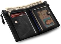 Otto Angelino Genuine Leather Multipurpose Bifold Wallet - RFID Blocking - Unisex (Black)