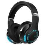 Edifier G5BT Wireless Gaming Headset for PC/PS4/Mobile Phone, Bluetooth Headphones with Retractable Dual Noise Cancelling Microphones, RGB Lighting, 3.5mm Wired Jack 2 Modes Gaming Headphones - Black