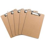 Clipboards (Set of 5) by Office Solutions Direct! ECO Friendly Hardboard Clipboard, Low Profile Clip Standard A4 Letter Size