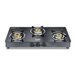 Prestige Marvel Plus 3 burner Glass top, GTM 03, Black, Manual Ignition