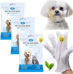 Mumoo Bear 18PCS/3PACK Cleaning Wipes Gloves for Dog and Cat,Pet Bathing Wipes Cleaning & Deodorizing,Dog Wipes for Body Paws Butt Daily Care,Cat Grooming Wipes Cleaning Fur Traveling Rinse Free