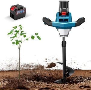 NEWTRY 1200W Electric Post Hole Digger Cordless Earth Auger with Reverse Function 6” x 31.5” Drill Bit Adjustable Speed Power Digging Machine for Farming Landscaping Construction Gardening