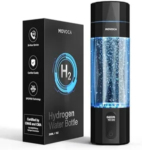 MOVOCA Upgrade Hydrogen Water Bottle, Up to 6400PPB Hydrogen Water Generator -SPE PEM Tech, 7 OZ Food-Grade PC Hydro Water Machine, Health Care Gifts for Husband, Wife, Family, Friends, Travel