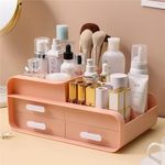 BTGGG Makeup Organiser Cosmetics Storage with Drawers Multifuctional Skincare Organiser for Vanity Make-up Storage Box for Dressing Table Bedroom Bathroom, Orange Pink