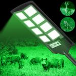 VowelsOne Hog Lights for Night Hunting,Powered Feeder Light(Green) 12000LM Solar Lights for Hunting Hogs, Coyote, Varmint, Deer, Motion Activated Feeder