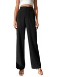 FNOCKS Wide Leg Pants Woman Dress Pants High Waisted Work Pants Long Casual Pants Summer Trousers