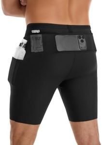 Running Compression Shorts Men Biker Shorts with Pockets for Workout Gym
