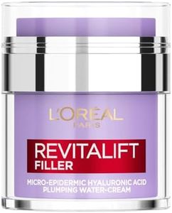 L'Oreal Paris Revitalift Filler Plumping Water Cream 50ml, with Micro-epidermic Hyaluronic Acid, to Plump Skin & Lock-in Moisture, Deeply Hydrate & Visibly Reduce Lines