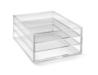 OSCO Portrait Clear Acrylic 3 Tier Papersorter | A4 Document Storage | Filing Drawers | Paperwork Organiser | Desk Tidy | Lego Sorter| Coffee Capsule Pods Holder | H13 x D32 x W24 cm |