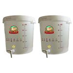 DIAH DO IT AT HOME Fermenter -2 x Fermentation Buckets with Taps, Lids and Bungs, Home Brewing