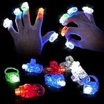 THE TWIDDLERS 100 LED Finger Light Torches, 4 Colours - Up to 8 hours Battery Life, Perfect for Kids Party Bags, Goody Bag Prizes, Halloween, Batteries Included
