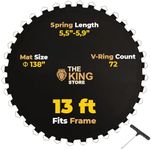 Generic Trampoline Round Mat Replacement 11ft to 16ft Frame, Pull Spring Hook Included, Universal Fit All Brands, Springs Not Included (138"" | 72 V-Rings | 5.5"" Spring Size, 13 FT FRAME), Black