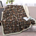 BlessLiving Boxer Dog Blanket Boxer