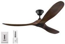 Monte Carlo 3MAVR60BK Maverick 60 Inch Ceiling Fan in Matte Black with Dark Walnut Blades, Remote and Wall Control