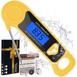 AMMZO Meat Thermometer Digital, Candy Thermometer Food Thermometer Instant Read Thermometer Waterproof with Backlight for Cooking, Deep Fry, BBQ, Grill, Smoker and Roast (Yellow)