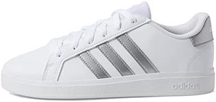 adidas Kids Grand Court 2.0 K White/Matte Silver/Matte Silver 5-