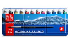 Caran Dache Metal Box of 12 Tubes Poster Colours and 1 Brush