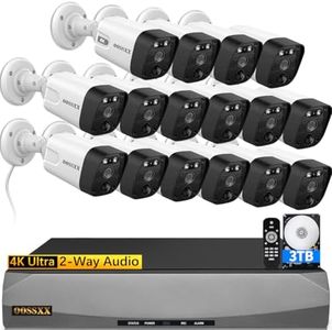 4K/8.0 Megapixel & 130° Ultra Wide-Angle 2-Way Audio PoE Outdoor Home Security Camera System Wired Outdoor Video Surveillance IP Cameras System