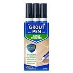 3 x BLACK Grout Pens - Designed for Restoring Tile Grout in bathrooms & Kitchens…