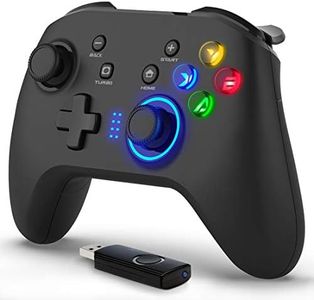 Wireless Gaming Controller, Dual-Vibration Joystick Gamepad Computer Game Controller for PC Windows 7/8/10/11, PS3, Switch- Black