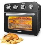 FOHERE Air Fryer Oven with Rotisserie Mini Oven 23L, 1700W Countertop Convection Oven with 4 Knobs Easy to Operation, Low Fat Oil-Less Cooking, Non-Stick Inner, 6 Accessories & 100 Recipes