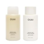 OUAI Medium Shampoo + Conditioner Set - Nourishes with Babassu and Coconut Oils, Strengthens with Keratin & Adds Shine with Kumquat Extract - Free of Parabens, Sulfates & Phthalates - 300 ml Each