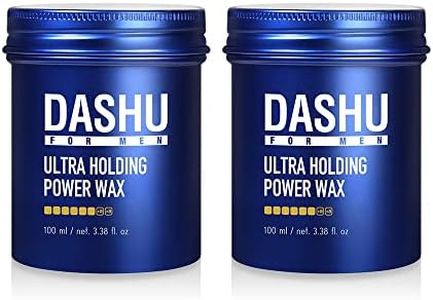 DASHU 2pcs. Ultra Holding Power Men Hair Wax Strong Hold | Long Lasting & Easy to Wash Edge Control Hair Styling Wax w/Collagen & Argan Oil | No Shine No Flaking No Residue No Silicone 3.38 fl oz