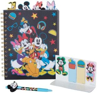 Innovative Designs Disney Mickey and Friends Tab Journal Spiral Notebook, Ballpoint Pen, Sticky Tabs, 96 Lined Pages