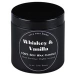 Scented Candles for Men | Whiskey & Vanilla Scented Candles | Soy Candles for Home Scented Masculine Candle Vanilla Candle Black Jar Mens Scented Candles for Home Non Toxic 12oz 60+ Hours