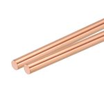 MECCANIXITY 2 Pack Pure Copper Round Rod 8mm/0.31 Inch Diameter 250mm/10 Inch Length Solid Copper Rod Lathe Bar Stock for DIY Metal Craft Metal Working Hobbies