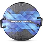 Slippery Racer Downhill Zeus Adults and Kids Foam Saucer Disc 1 Rider Snow Sled Toboggan with Handles, Midnight Hologram (1 Pack)