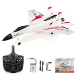 Hylukon WLtoys SU27 RC Plane, 2.4 GHZ 4 Channels RC Foam Fighter SU 27 Glider 360°Stunt Spin Colorful Lights Remote Control Aircraft with Automatic Balance Gyro for Adult Kids Beginner