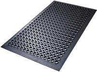 Rubber Floor Mats Door Mats Restaurant Kitchen Anti Fatigue Drainage Floor Mat Durable Non Slip Bar Floor Mats Used for Indoor Outdoor Wet Area 24" x 36" Black