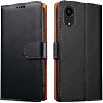 iWEOCO iPhone XR Case Wallet Genuine Leather Flip with Anti-Theft RFID Blocking Kickstand Strong Magnetic Clasp Closure Cash Credit Card Slots Protective iPhone XR Wallet Case,Classic Black