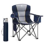LET'S CAMP Folding Camping Chair Oversized Heavy Duty Padded Outdoor Chair with Cup Holder Storage and Cooler Bag, 450 LBS Weight Capacity, Thicken 600D Oxford