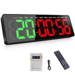 AnExer 16.5" Gym Timer, Gym Clock, Large LED Digital Wall Clock With Stopwatch, Count Down/Up, Stopwatch, Remote Control Interval Training Gym Indoor Timer for TABATA,EMOM