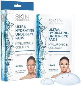 Skin Aesthetics Hyaluronic & Collagen Under Eye Patches - Reduces Puffiness, Eye Bags & Wrinkles, Ultra Hydrating - Dermatologist Tested Korean Skincare - Clean Beauty, Cruelty-Free - 5 Pairs